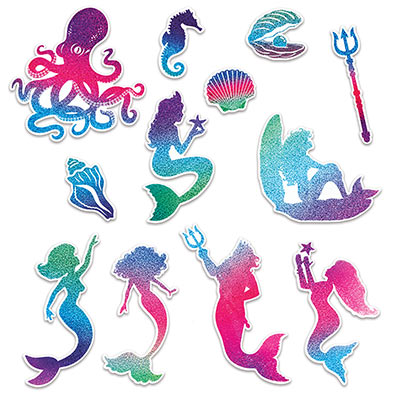 Mermaid Cutouts wall decoration for Themed or Birthday Party