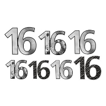"16" Foil Cutouts for sweet 16 Birthday Party