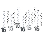 16 Whirls (Pack of 72) 16 Whirls, 16, whirls, sweet sixteen, decoration, wholesale, inexpensive, bulk, birthday