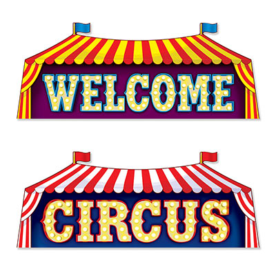 Welcome Circus Sign Cutouts for a Themed Party 
