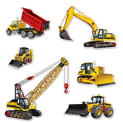 Construction Equipment Cutouts for a Themed Party