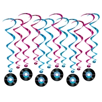 Pink and Blue Rock & Roll Record Whirls