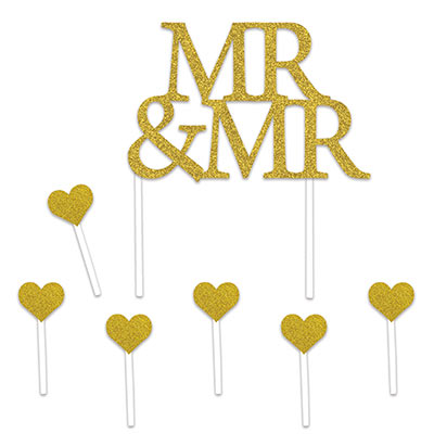 Gold Mr & Mr Cake Topper