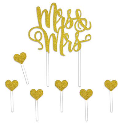 Gold Mrs & Mrs Cake Topper