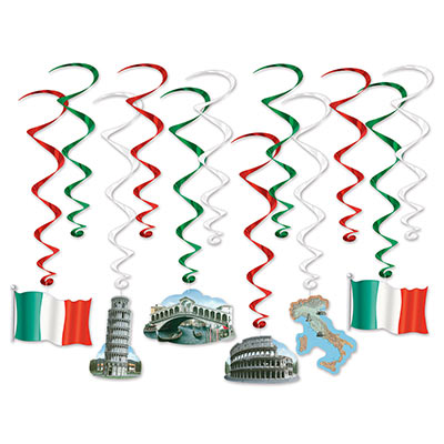 Red, White and Green Italian Whirls