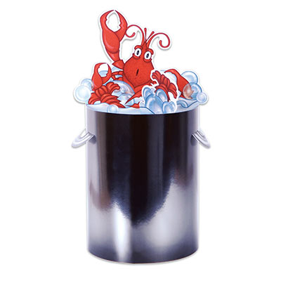 3-D Crawfish in a Silver Pot Centerpiece