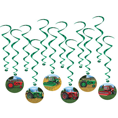 Different Tractor with Green Whirls