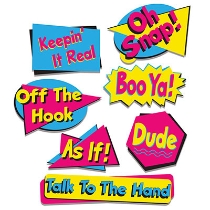 Colorful 90's Phrase Cutouts 
