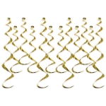 Gold whirls made of shiny metallic material.