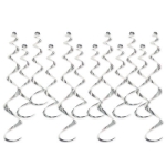 Silver whirls made of shiny metallic material.