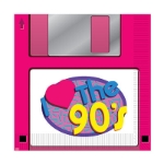 90's Floppy Disk Luncheon Napkins on 2-ply material with a replicated look of a floppy disk.