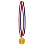 Patriotic striped ribbon with awesome medal made of plastic.