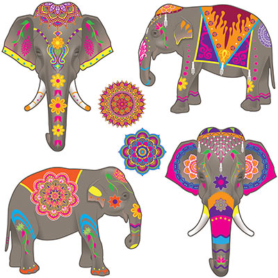 Elephant Cutouts ( Pack of 72) Elephant Cutouts, elephant, cutouts, decoration, arabian, around the world, new years eve, wholesale, inexpensive, bulk