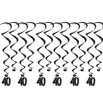 Black metallic whirls with black "40" icons attached.