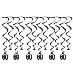 Black metallic whirls with black "60" icons attached.
