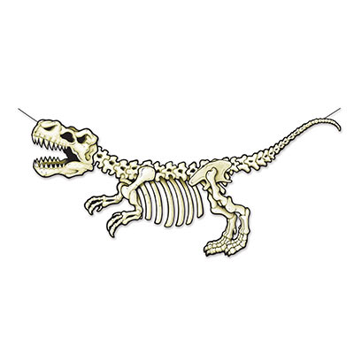 The T-Rex Skeleton Streamer is printed to replicate the fossils of a t-rex.