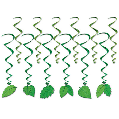 Tropical Leaves Whirls (Pack of 72) Tropical Leaves Whirls, tropical, jungle, leaves, whirls, luau, decoration, wholesale, inexpensive, bulk