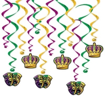 Mardi Gras Whirls (Pack of 72) Mardi Gras Whirls, mardi gras, whirls, comedy/tragedy, crown, decoration, wholesale, inexpensive, bulk