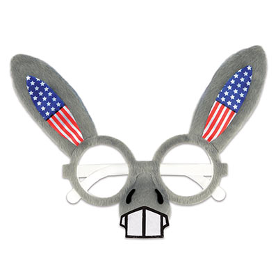 Patriotic Donkey Glasses (Pack of 12) Patriotic Donkey Glasses, patriotic, donkey, glasses, Democratic, wholesale, party favor, inexpensive, bulk