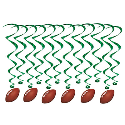 Football Whirls (Pack of 72) Football Whirls, football, whirls, sports, decoration, wholesale, inexpensive, bulk