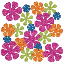 Retro Flower Deluxe Sparkle Confetti (Pack of 12) Retro Flower Deluxe Sparkle Confetti, retro flower, decoration, confetti, 60's, new year's eve, prom, wholesale, inexpensive, bulk