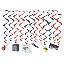 Band Whirls (Pack of 72) Band Whirls, band, whirls, guitar, drums, rock n roll, 50's, 80's, new year's eve, prom, wholesale, inexpensive, bulk, decoration