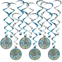 Bon Voyage Whirls (Pack of 72) Bon Voyage Whirls, bon voyage, whirls, around the world, decoration, compass, wholesale, inexpensive, bulk
