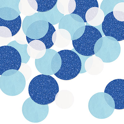 Dot Deluxe Sparkle Confetti (Pack of 12) Dot Deluxe Sparkle Confetti, dot, confetti, blue, white, its a boy, baby shower, wholesale, inexpensive, bulk, decoration. 