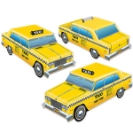 3-D Taxi Cab Centerpieces (Pack of 36) 3-D Taxi Cab Centerpieces, taxi cab, centerpiece, decoration, around the world, new year's eve, prom, wholesale, inexpensive, bulk