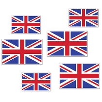 British Flag Cutouts (Pack of 72) British Flag Cutouts