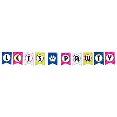 Let's Pawty Streamer (Pack of 12) Let's Pawty Streamer, let's pawty, streamer, decoration, streamer, wholesale, inexpensive, bulk