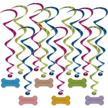 Dog Birthday Whirls (Pack of 72) Dog Birthday Whirls, dog, birthday, whirls, treat, bone, decoration, wholesale, inexpensive, bulk