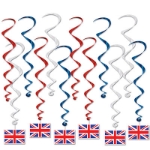 British Flag Whirls (Pack of 72) British Flag Whirls, British flag, whirls, decoration, around the world, new year's eve, wholesale, inexpensive, bulk