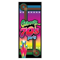 70's Groovy Party Door Cover (Pack of 12) 70's Groovy Party Door Cover, 70's, new year's eve, door cover, decoration, wholesale, inexpensive, bulk