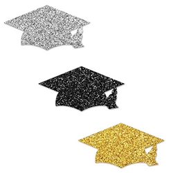 Graduation Deluxe Sparkle Confetti (Pack of 12) Graduation Deluxe Sparkle Confetti, graduation, confetti, decoration, graduation cap, wholesale, inexpensive, bulk