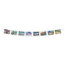 Travel America Postcard Streamer (Pack of 12) Travel America Postcard Streamer, travel, america, streamer, around the world, decoration, new year's eve, prom, wholesale, inexpensive, bulk