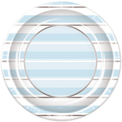 Striped Plates (Pack of 96) Striped Plates, plates, blue, baby shower, boy, wholesale, inexpensive, bulk