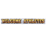 Metallic Welcome Athletes Fringe Banner (Pack of 12) Metallic Welcome Athletes Fringe Banner, sports, athletes, banner, decoration, wholesale, inexpensive, bulk