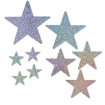 Sparkle Star Cutouts (Pack of 108) Sparkle Star Cutouts, star, cutouts, decoration, new year's eve, silver, wholesale, inexpensive, bulk, stars, hollywood, princess