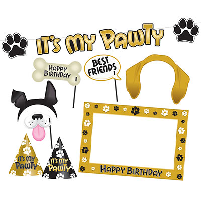 Dog Birthday Party Kit (Pack of 108) Dog Birthday Party Kit, dog, birthday, party kit, fun signs, decoration, wholesale, inexpensive, bulk