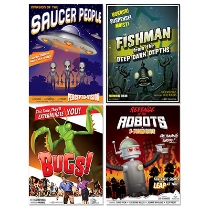 50's B-Movie Drive-In Poster Cutouts (Pack of 48) 50's B-Movie Drive-In Poster Cutouts, 50's, b-movie, drive-in, poster, decoration, wholesale, inexpensive, bulk