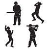 DISC - Cricket Player Silhouettes (Pack of 48) Cricket Player Silhouettes, cricket, silhouettes, decoration, sports, wholesale, inexpensive, bulk