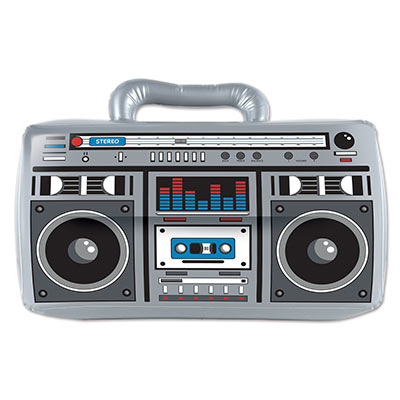 Inflatable Boom Box (Pack of 12) Inflatable Boom Box, boom box, decoration, 90, new years eve, decade, wholesale, inexpensive, bulk, 1990, nineties party, music box