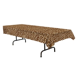 Giraffe Print Tablecover (Pack of 12) Giraffe Print Tablecover, giraffe, tablecover, decoration, wild, jungle, new years eve, wholesale, inexpensive, bulk
