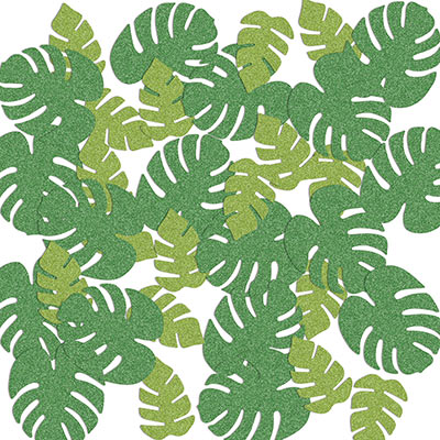 Tropical Palm Leaf Del Sparkle Confetti (Pack of 12) Tropical Palm Leaf Del Sparkle Confetti, palm leaf, confetti, luau, decoration, wholesale, inexpensive, bulk
