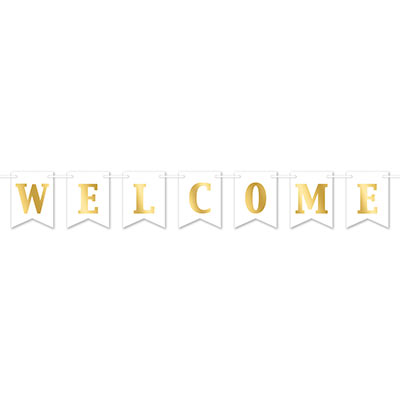 Foil Welcome Streamer (Pack of 12) Foil Welcome Streamer, welcome, streamer, decoration, wholesale, inexpensive, bulk