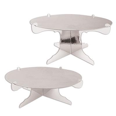 Silver Metallic Cake Stands (Pack of 12) Metallic Cake Stands, metallic, silver, cake stand, decoration, birthday, wedding, new years eve, anniversary, bachelorette, retirement, wholesale, inexpensive, bulk