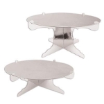 Silver Metallic Cake Stands (Pack of 12) Metallic Cake Stands, metallic, silver, cake stand, decoration, birthday, wedding, new year's eve, anniversary, bachelorette, retirement, wholesale, inexpensive, bulk