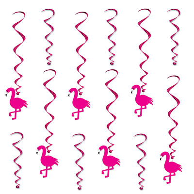 Flamingo Whirls (Pack of 72) Flamingo Whirls, flamingo, whirls, decoration, luau, wholesale, inexpensive, bulk