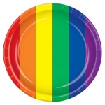 Rainbow Plates (Pack of 96) Rainbow Plates, rainbow, pride, new year's eve, wholesale, inexpensive, bulk